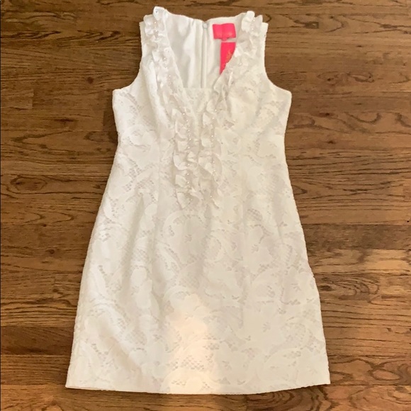 Lilly Pulitzer Kiera shift floral vines lace sz 8 - Picture 2 of 6